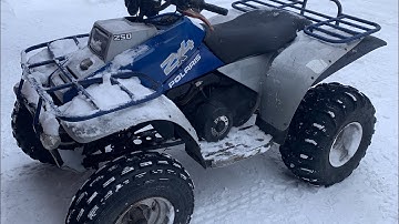Polaris Trail Boss 250 Drifting in the Snow | Canadian Winter 🥶