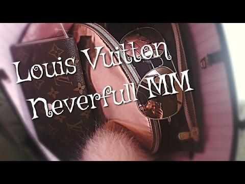 Louis Vuitton DE Damier Ebene Neverfull MM with Rose Ballerine Review and i need a bag organizer ...