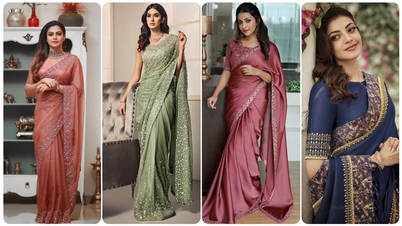 Saree colors and beautiful designs of sarees 😍😍|simple sarees|beautiful contrast of sarees