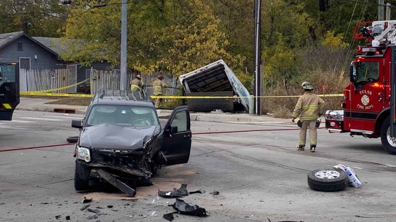 Man In Custody After Crashing Stolen Truck Into Creek - YouTube