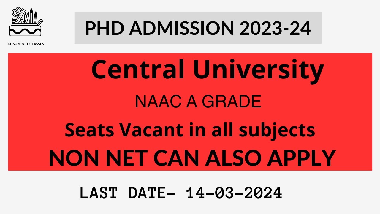 PhD Admission Notification From a central University 2024 - YouTube