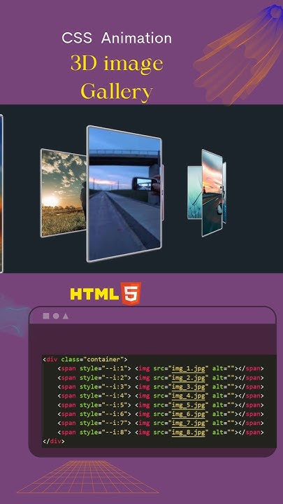 3D Image Gallery using HTML & CSS | Pure CSS Animation | No JavaScript ...