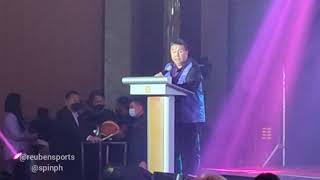 Dennis Anthony Uy speech during the Converge FiberXers PBA team launch - April 5, 2022