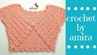 طريقة عمل بوليرو /جاكيت كروشية بناتى  - Bolero crochet