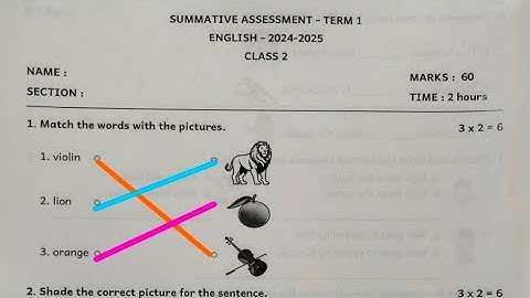 2nd std English summative assessment - Term 1 ENGLISH - 2024-2025 class 2 English qus paper ans key