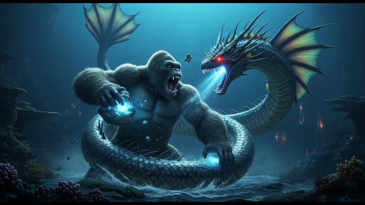 King Kong and the Sea Dragon Monster ⚔️ The Battle over the Mariana Abyss 🌊🐉