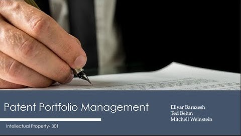 Patent Portfolio Management