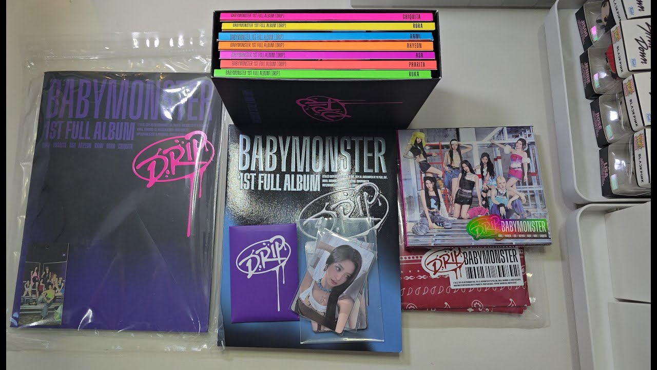 BABYMONSTER 1ST FULL ALBUM - DRIP (ALL VERSIONS: Ziplock, Binder, YG Tag, Jewel Case, Bandana)