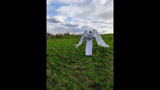 Amazing XXL movable angel wings in silver!