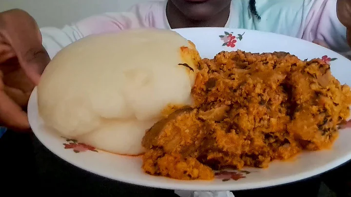 ASMR EGUSI SOUP & FUFU MUKBANG | POUNDED YAM | NIGERIAN FOOD EATING SOUND