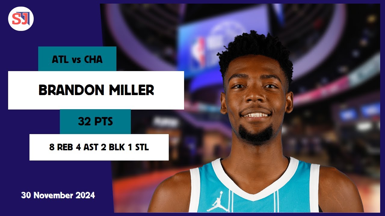 BRANDON MILLER 32 PTS vs ATL 30 Nov 24-25 CHA Highlights