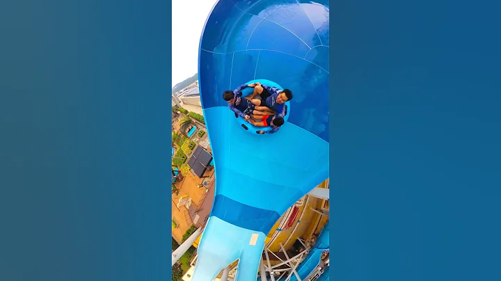 Zero gravity free fall raft slide! #shorts