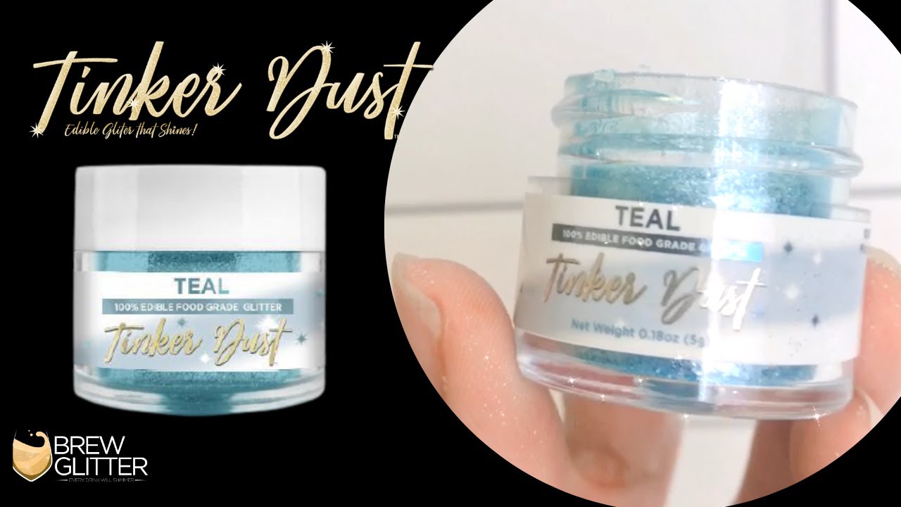 Teal Shimmer Edible Glitter, 5 Gram | TINKER DUST Edible Glitter | 100% Edible Glitter