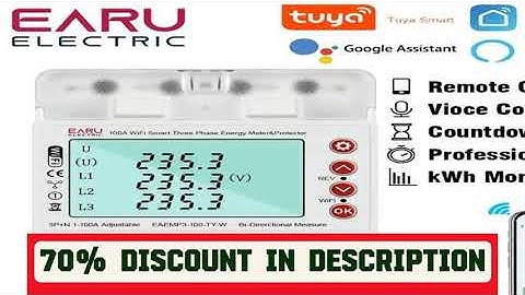 A must-have product! 3 Phase 380V 100A Tuya WiFi Smart Bi-Directional Energy Power kWh Meter Over