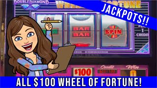 All $100 Wheel of Fortune Slot Machines in Las Vegas! Handpay Jackpots at Aria & the Cosmo!