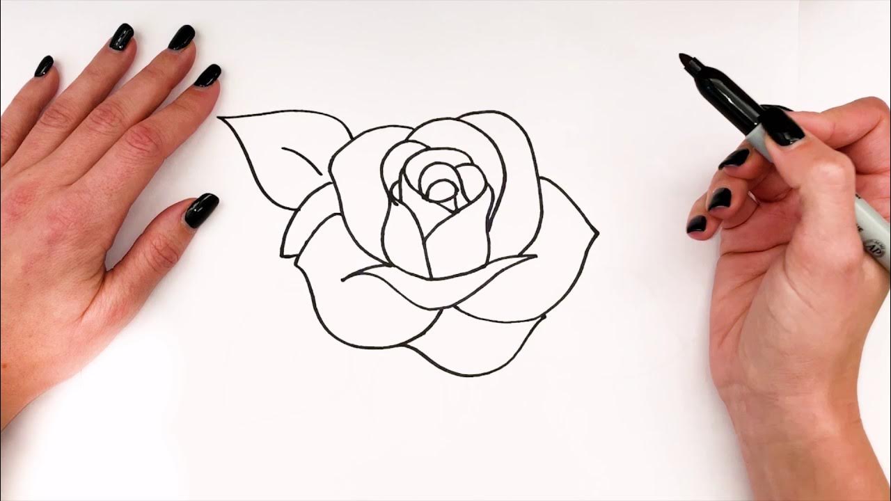 How To Draw A Rose Step By Step  | Rose Drawing EASY | Super ...