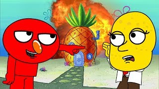 Elmo Escapes Jail Blows Up Spongebob's House