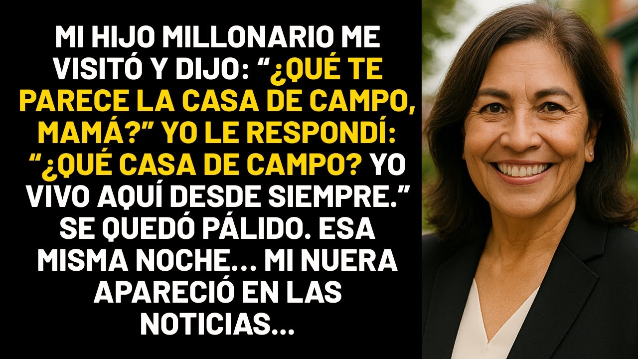 Mi hijo millonario me visitó y dijo: “¿Qué te parece la casa de campo, mamá?” Yo le respondí...