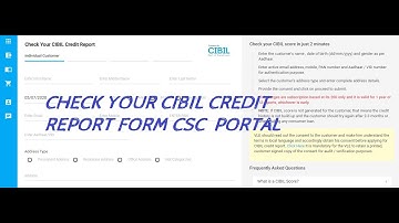 Check Cibil score form CSC | How to Check CIBIL Score? | Take Loan check CIbil | in just 2 minutes |