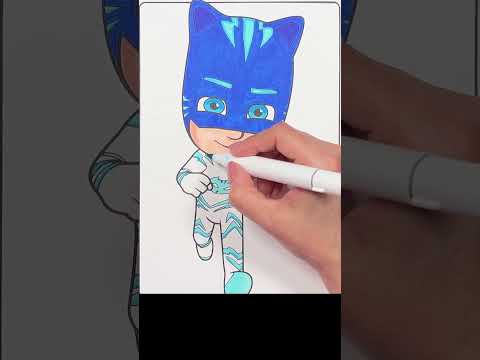 Coloring Catboy PJ Masks Coloring Page Shorts Art Pjmasks Drawing 