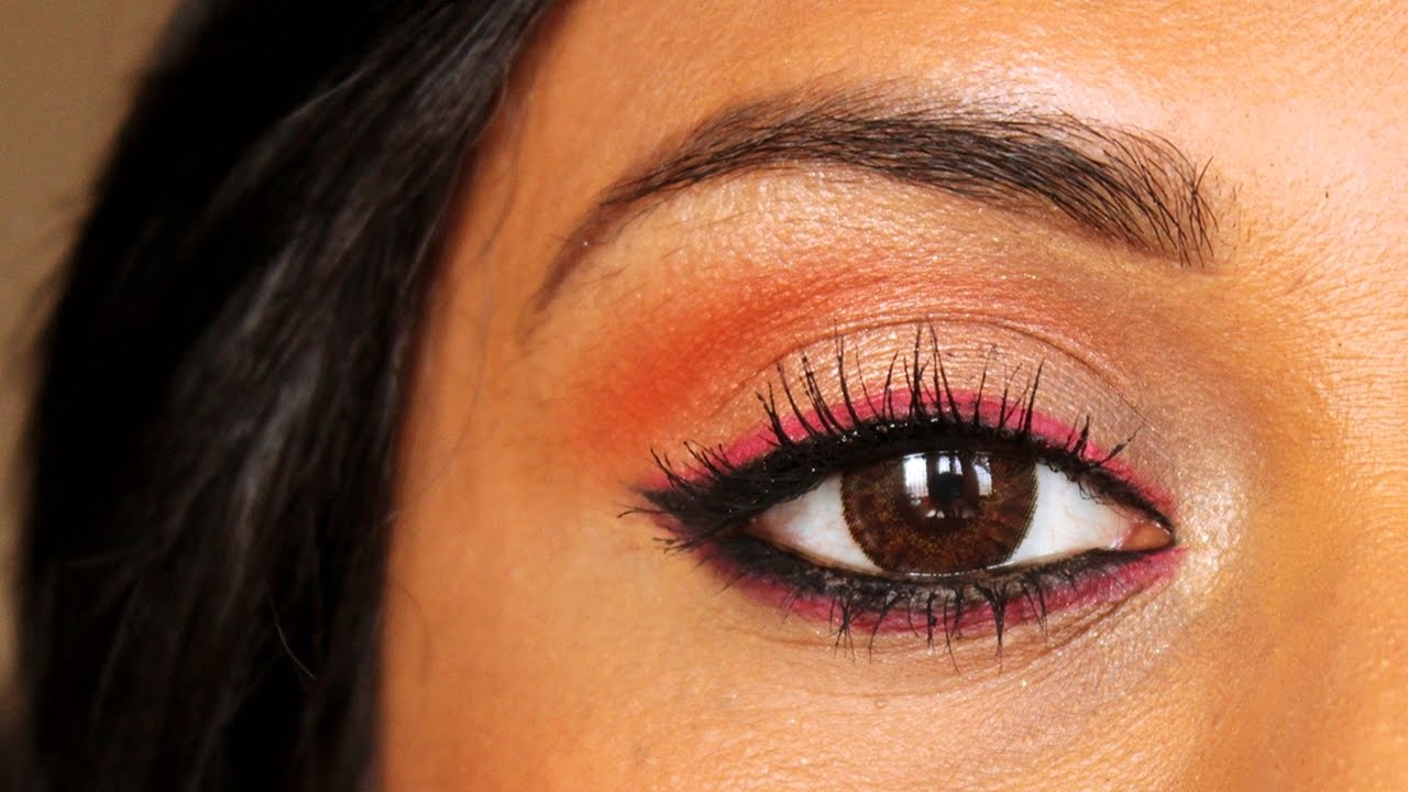 Holi Inspired Wearable Colorful Eyes with Bright Pink Lips