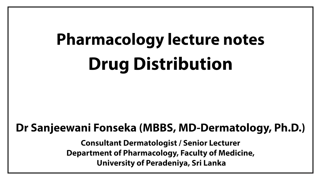 Pharmacology lecture notes, Drug Distribution - YouTube