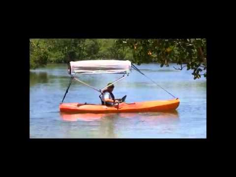 Kayak With 2 Bow Bimini Top Shade Installed - YouTube Kayak With 2 Bow Bimini Top Shade Installed - YouTube