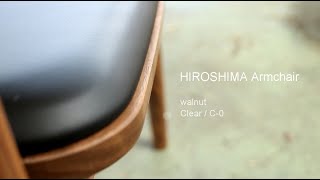 HIROSHIMA armchair in walnut with urethane clear (C0)