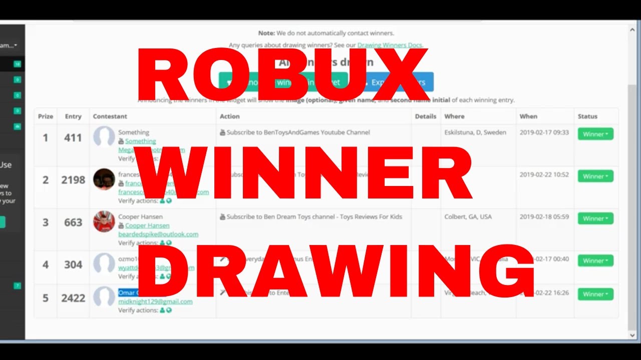 Free Robux Giveaway Winners 2 22 2019 Who Won Robux Youtube - 40 robux option