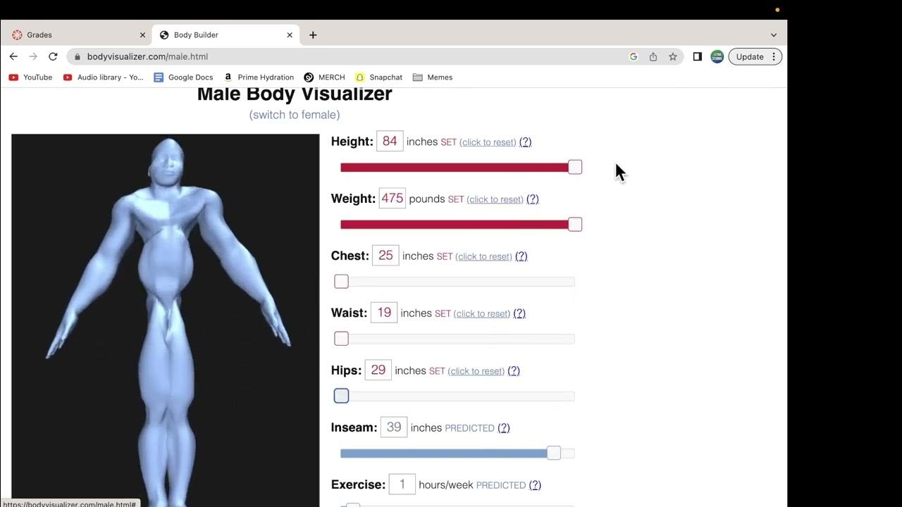 Male body visualizer be like youtube