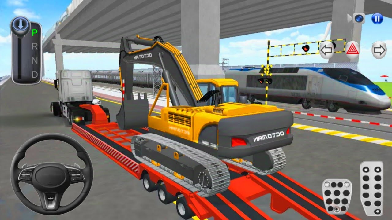 Heavy Excavator & Police Cars Transporting - 3D Driving Class 2026 - Car Game - 3D Driving Class