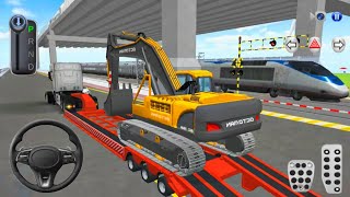 Heavy Excavator & Police Cars Transporting - 3D Driving Class 2026 - Car Game - 3D Driving Class screenshot 1