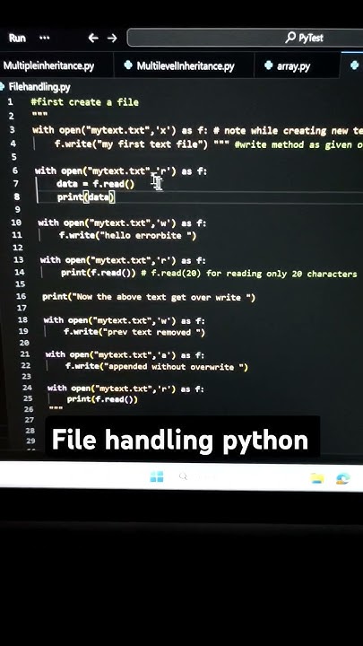 Python file handling concept #python #filehandling #coding - YouTube