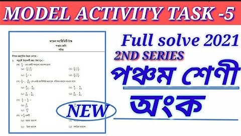 Class -5 math (গণিত) Model Activity Task Part-5 / NEW / 2nd series / Full solve WBBSE