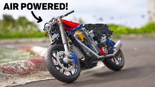 Air Powered Lego RC Motorcycle - Straight Twin LPE Engine with Gearbox and Working Clutch!