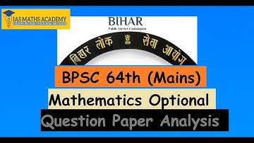 BPSC 64th Mains | Mathematics Optional | Full Analysis | By: Keshaw Sir (Contact :8468054527) #BPSC
