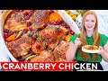 Easy Orange Cranberry Roasted Chicken Recipe - Perfect for the holidays!