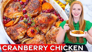 Easy Orange Cranberry Roasted Chicken Recipe - Perfect for the holidays!