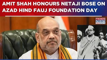 Amit Shah brengt eerbetoon aan Netaji Subhas Chandra Bose op de oprichtingsdag van Azad Hind Fauj...