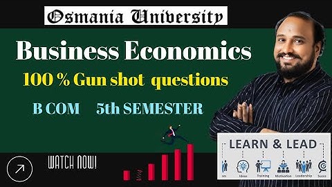 Business Economics | 100% Gunshot Important Questions | B.Com 5th Semester | Osmania University