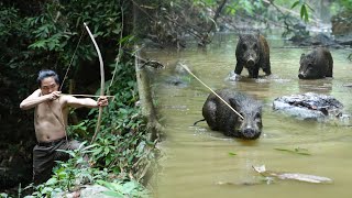 Full Video: Discovering Wild Boars at Midnight, Craft Bows and Arrows and Hunt Wild Boars