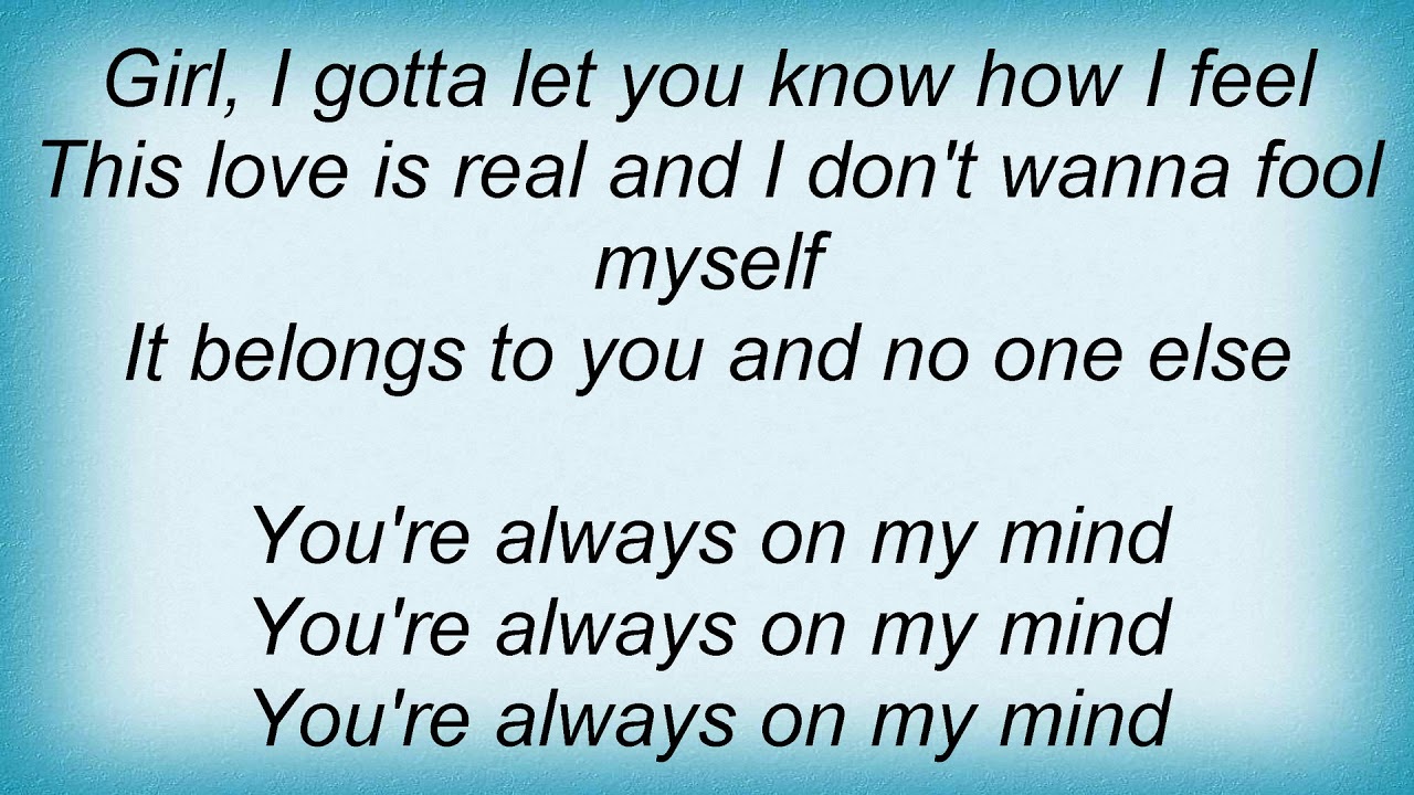 you are always on my mind lyrics