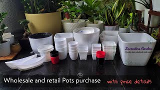 Pots purchase | wholesale and retail | with price details