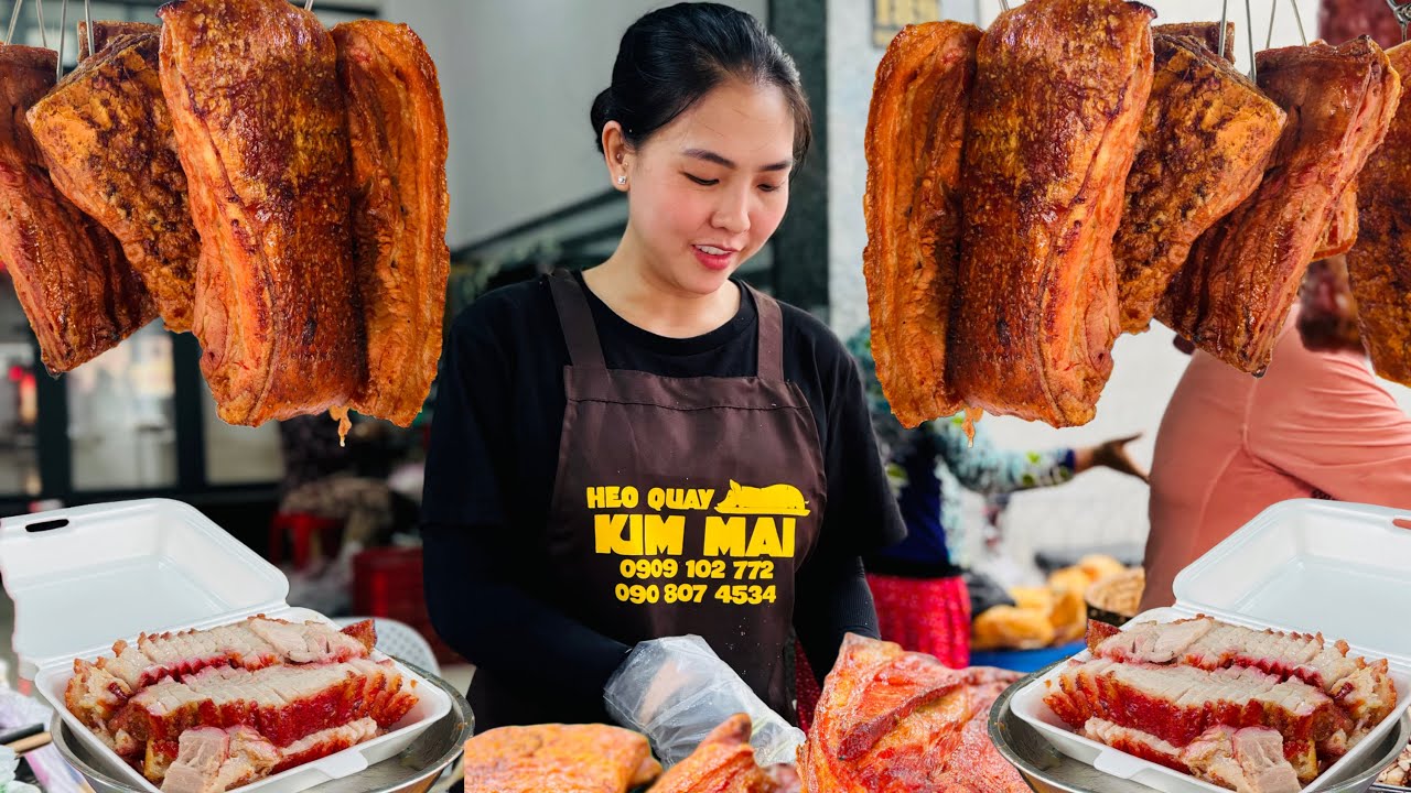 ♻️Cận cảnh những miếng heo quay da giòn nóng chảy mỡ