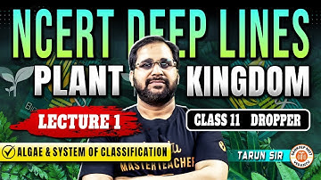 PLANT KINGDOM CLASS 11 LECTURE 1 | ALGAE | NCERT DEEP LINES | NCERT FOR NEET 2025 | BY TARUN SIR