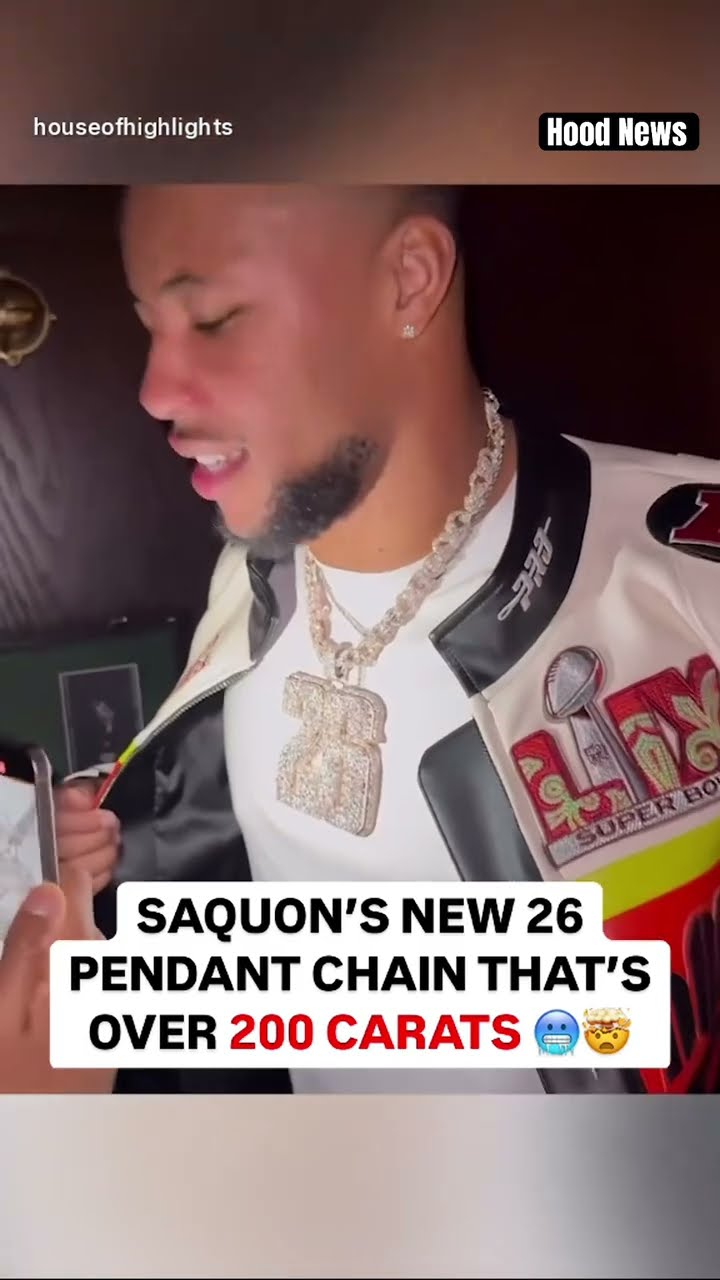Saquon’s new chain #hoodnews #saquonbarkley #chain #chains #jewelry #trending #viralvideo #NFL #how
