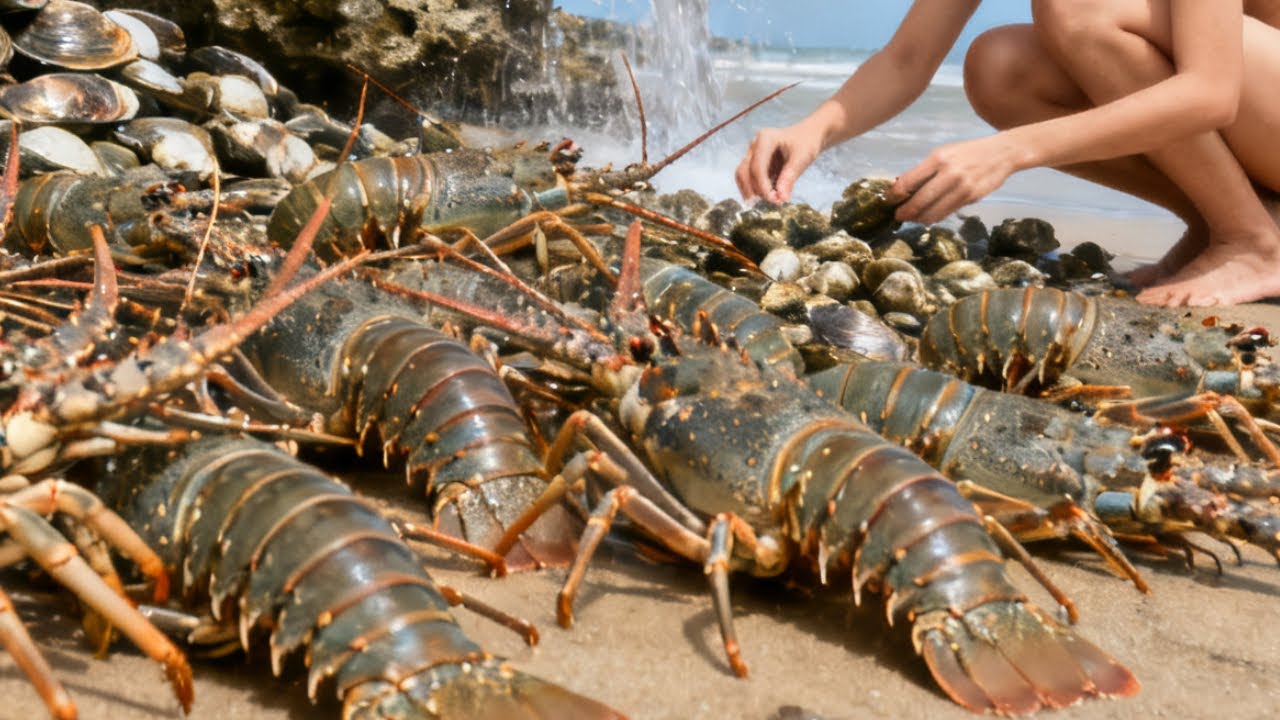 小章赶海遇鲍鱼，一只手抓不完轻松爆桶，下一秒竟还有巨型龙虾【赶海小章官方频道】