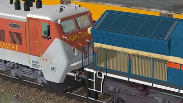 WAP4 Electric Loco Failed Rescued by diesel WDG4 || Double Decker in Indian Train Simulator