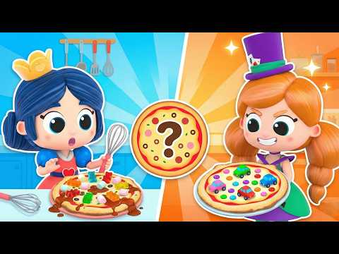 ピザチャレンジと白雪姫 🍕 子供向けの面白いアニメ | インクレディテールズ