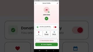 Blood Bank App UI Flutter #shorts